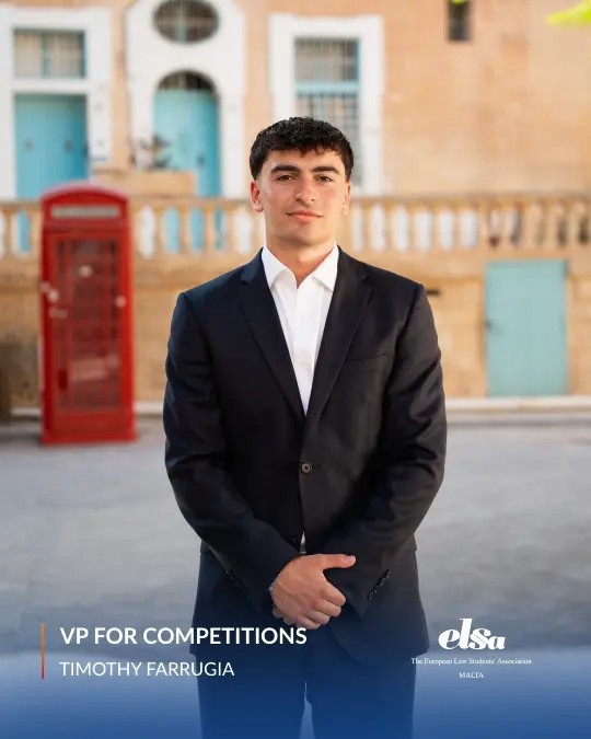 Timothy Farrugia, Vice President for Competitions